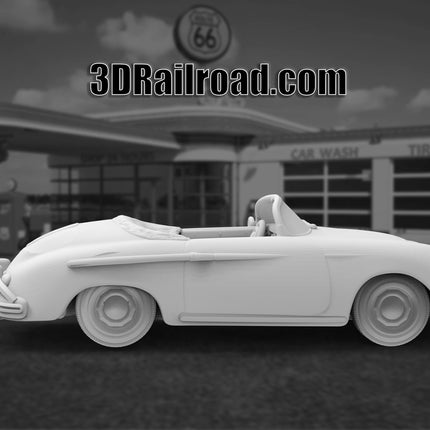 1958 Porche Speedster - Custom Sculptures 3D Printed in Clear Resin