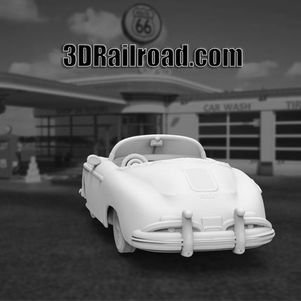 1958 Porche Speedster - Custom Sculptures 3D Printed in Clear Resin