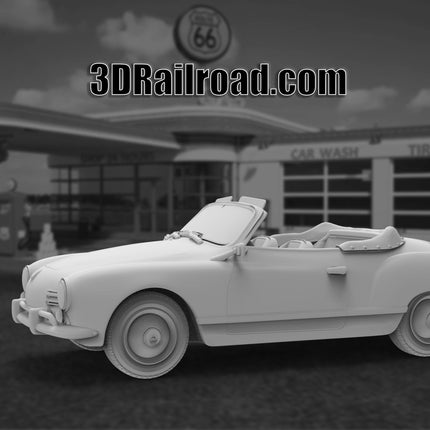 1958 Volkswagen Karmann Ghia - Custom Sculptures 3D Printed in Clear Resin