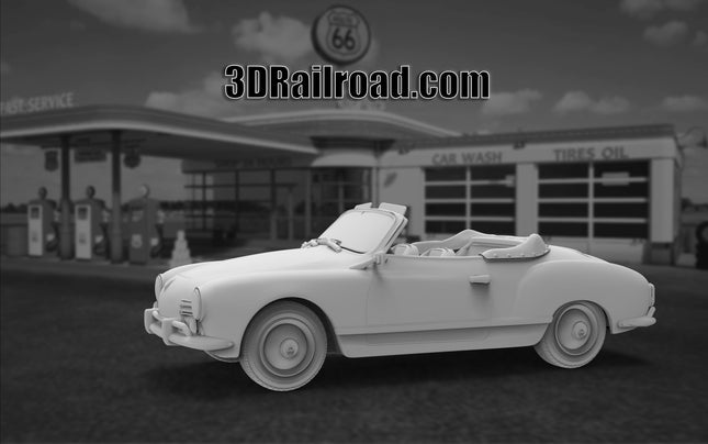 1958 Volkswagen Karmann Ghia - Custom Sculptures 3D Printed in Clear Resin
