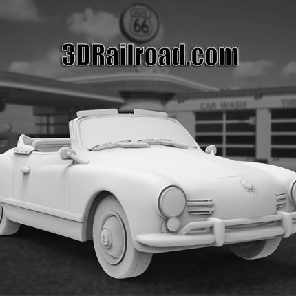 1958 Volkswagen Karmann Ghia - Custom Sculptures 3D Printed in Clear Resin