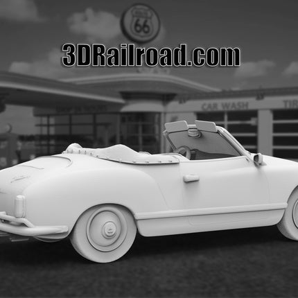 1958 Volkswagen Karmann Ghia - Custom Sculptures 3D Printed in Clear Resin