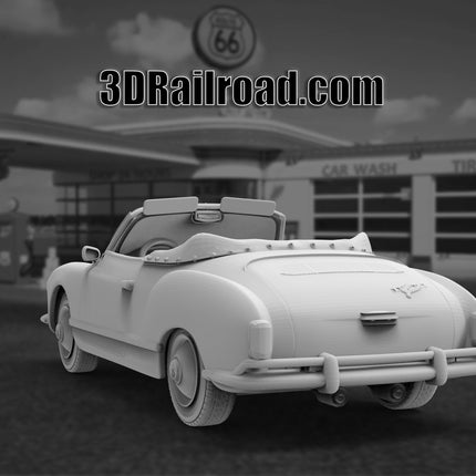 1958 Volkswagen Karmann Ghia - Custom Sculptures 3D Printed in Clear Resin