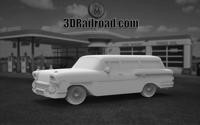 1958 Chevy Belair - Custom Sculptures 3D Printed in Clear Resin
