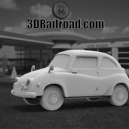 1958  Subaru - Custom Sculptures 3D Printed in Clear Resin