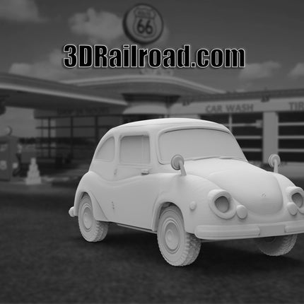 1958  Subaru - Custom Sculptures 3D Printed in Clear Resin