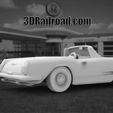 1959 Maserati 3500 Spyder  - Custom Sculptures 3D Printed in Clear Resin