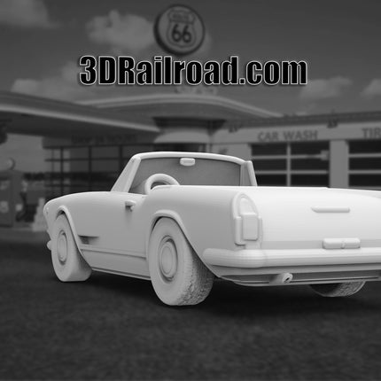 1959 Maserati 3500 Spyder  - Custom Sculptures 3D Printed in Clear Resin