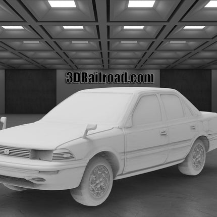 1990 Toyota Corolla - Custom Sculptures 3D Printed in Clear Resin
