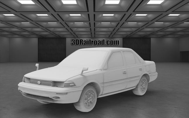 1990 Toyota Corolla - Custom Sculptures 3D Printed in Clear Resin