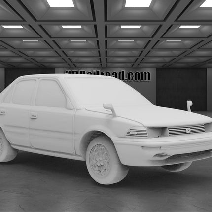 1990 Toyota Corolla - Custom Sculptures 3D Printed in Clear Resin