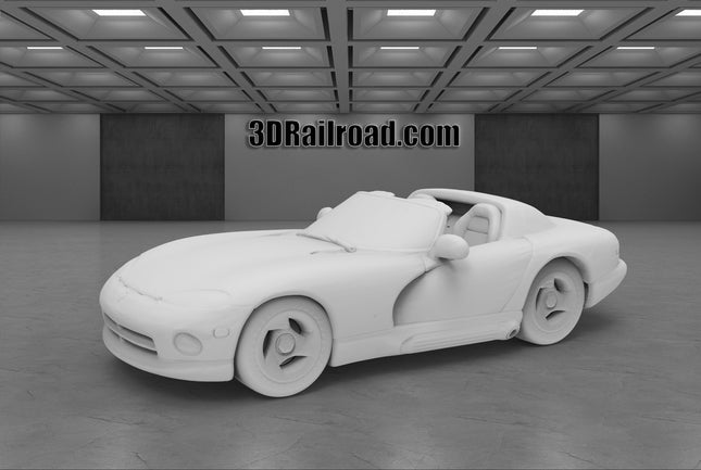 1991 Dodge Viper - Custom Sculptures 3D Printed in Clear Resin
