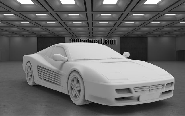 1991 Ferrari 512 - Custom Sculptures 3D Printed in Clear Resin