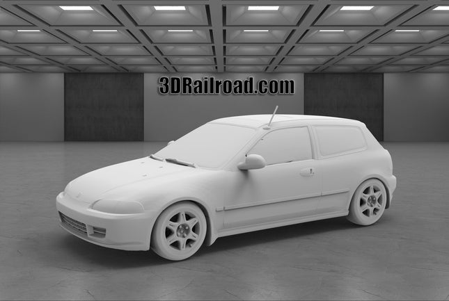 1992 Honda Civic Hatchback - Custom Sculptures 3D Printed in Clear Resin