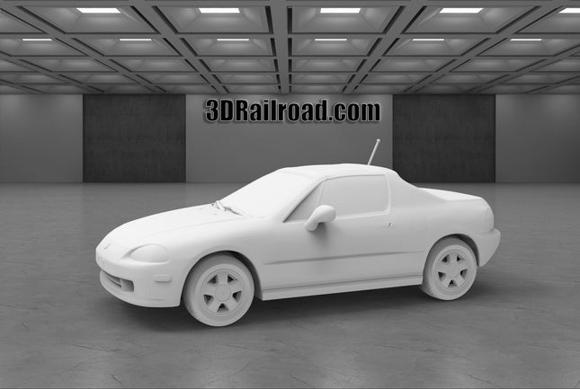 1993 Honda Del Sol - Custom Sculptures 3D Printed in Clear Resin