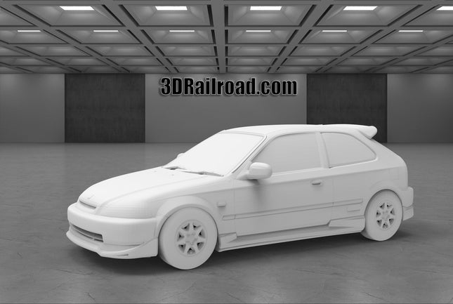 1994 Honda Civic R - Custom Sculptures 3D Printed in Clear Resin