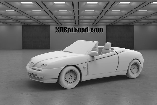 1995 Alfa Romeo Spider - Custom Sculptures 3D Printed in Clear Resin