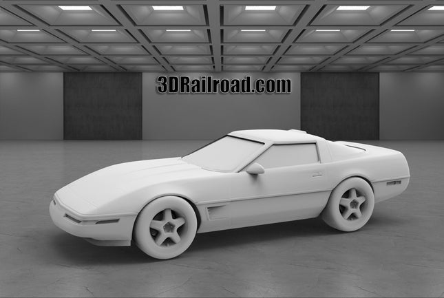 1995 Chevy Corvette - Custom Sculptures 3D Printed in Clear Resin
