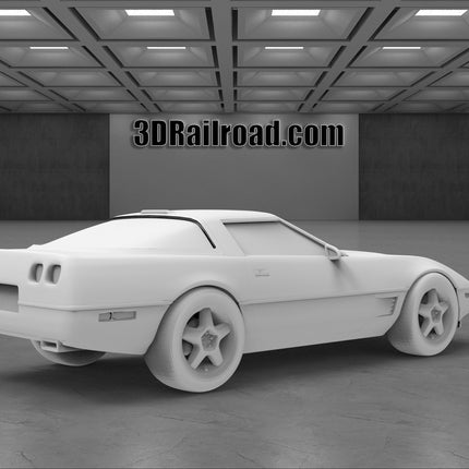 1995 Chevy Corvette - Custom Sculptures 3D Printed in Clear Resin