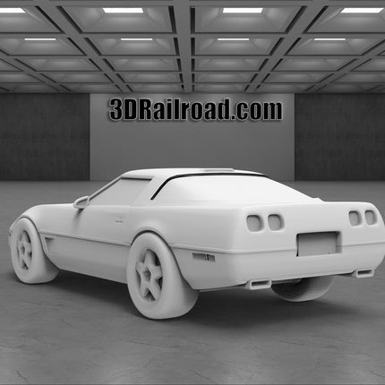 1995 Chevy Corvette - Custom Sculptures 3D Printed in Clear Resin