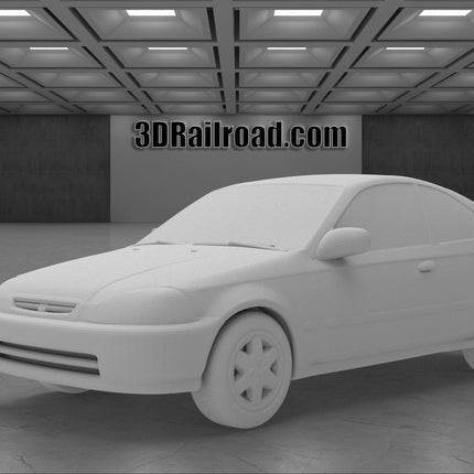 1996 Honda Civic Coupe - Custom Sculptures 3D Printed in Clear Resin