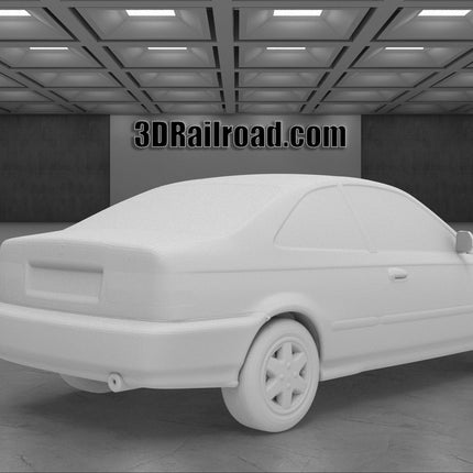 1996 Honda Civic Coupe - Custom Sculptures 3D Printed in Clear Resin