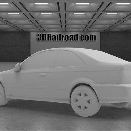 1996 Honda Civic Coupe - Custom Sculptures 3D Printed in Clear Resin