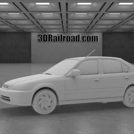 1996 Honda Civic Sedan - Custom Sculptures 3D Printed in Clear Resin