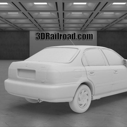 1996 Honda Civic Sedan - Custom Sculptures 3D Printed in Clear Resin