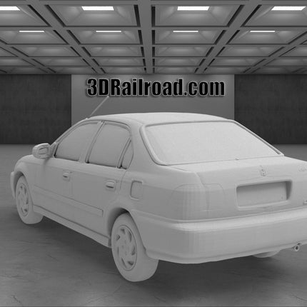 1996 Honda Civic Sedan - Custom Sculptures 3D Printed in Clear Resin