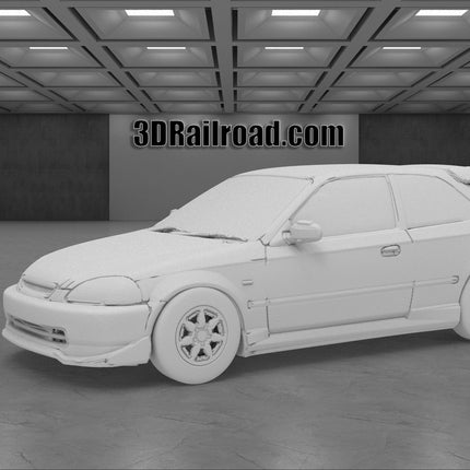 1997 Honda Civic R Type - Custom Sculptures 3D Printed in Clear Resin