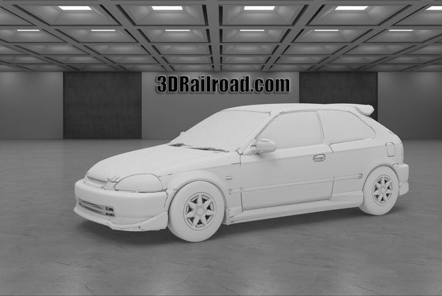 1997 Honda Civic R Type - Custom Sculptures 3D Printed in Clear Resin