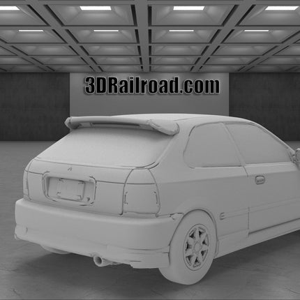 1997 Honda Civic R Type - Custom Sculptures 3D Printed in Clear Resin