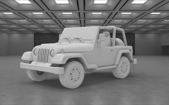 1997 Jeep TJ - Custom Sculptures 3D Printed in Clear Resin