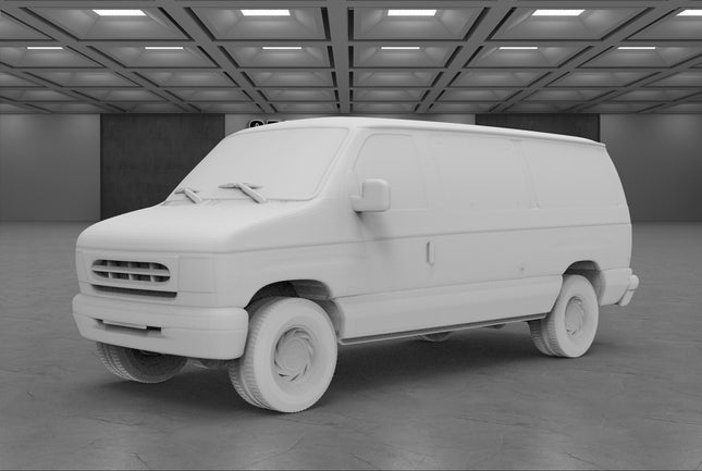 1999  Ford E150 Van - Custom Sculptures 3D Printed in Clear Resin