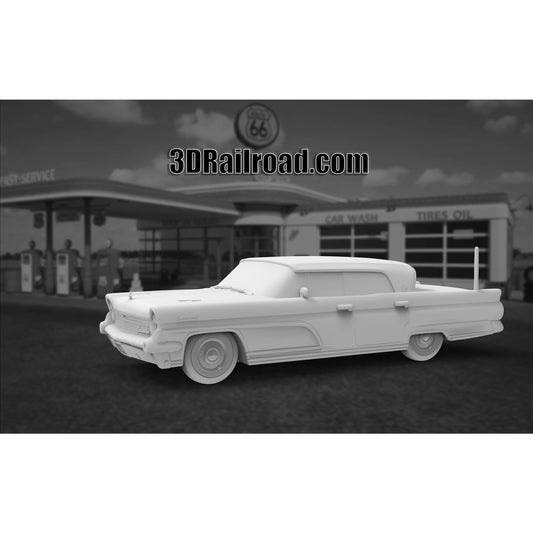 HO Scale 1/87 1959 Lincoln Mark 4 3d Printed In Clear Resin.