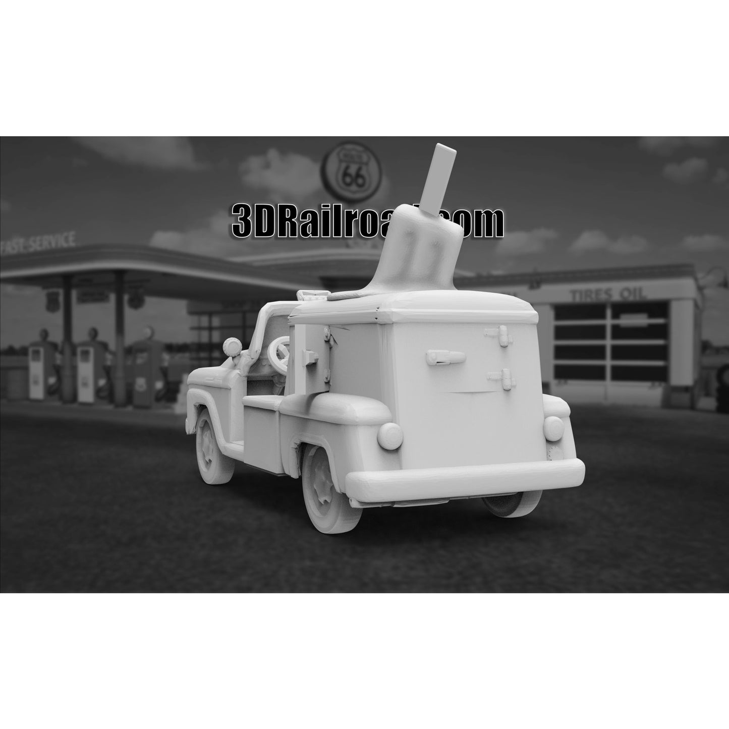 HO Scale 1/87 1950s Ice Cream Truck 3d Printed In Clear Resin.