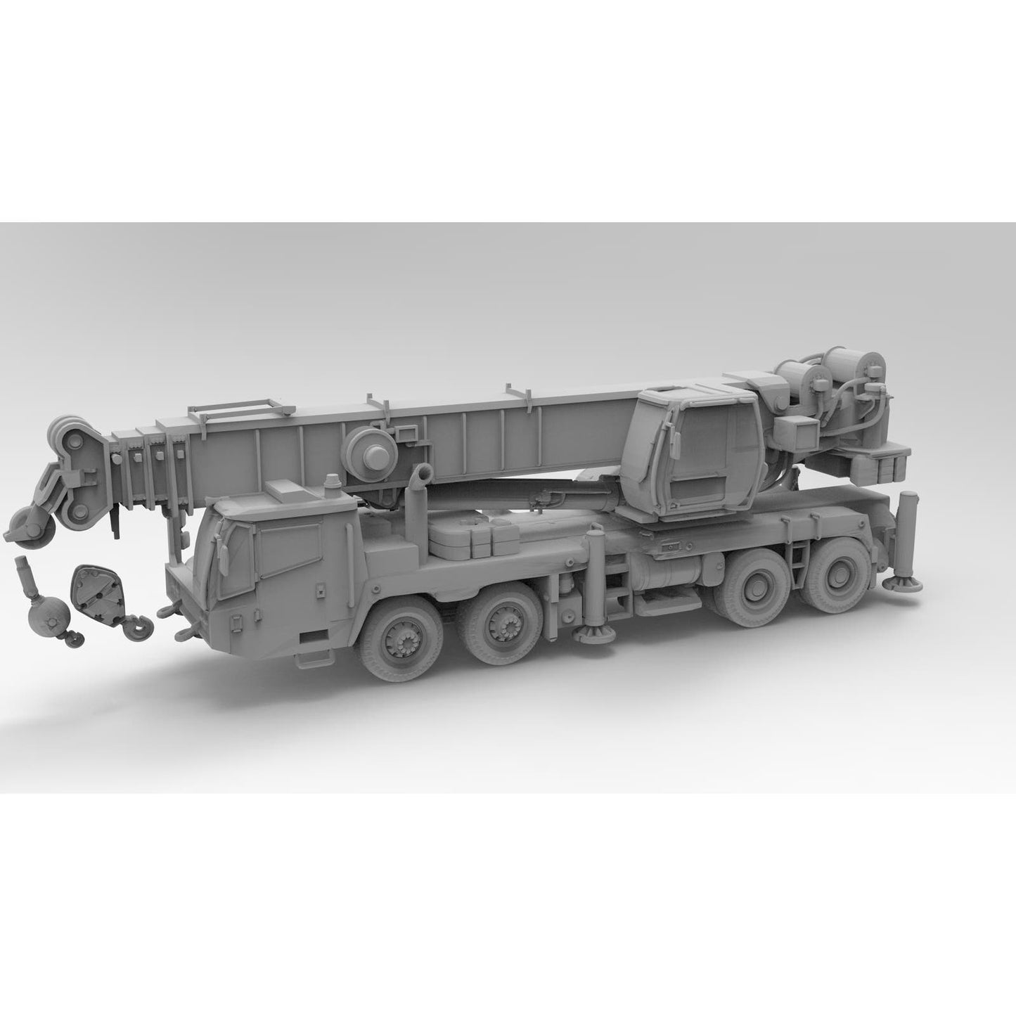 HO Scale 1/87  4 Axle Crane  Printed in Clear Resin