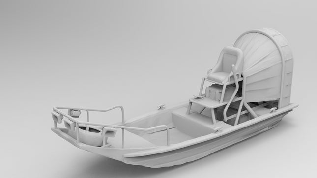 Airboat - Boats - Custom Sculptures 3D Printed in Clear Resin