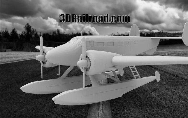 Beech Floatplane - Planes - Custom Sculptures 3D Printed in Clear Resin