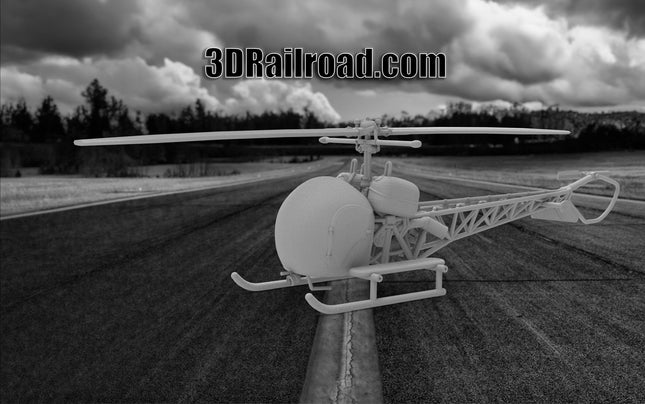 Bell Chopper - Planes - Custom Sculptures 3D Printed in Clear Resin