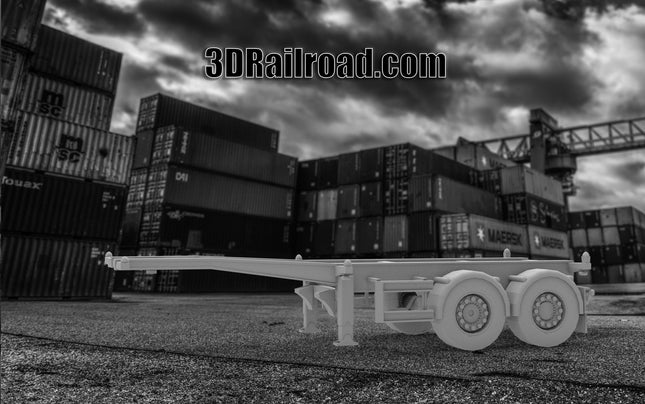 20 Ft Intermodal Trailer - Container - Custom Sculptures 3D Printed in Clear Resin