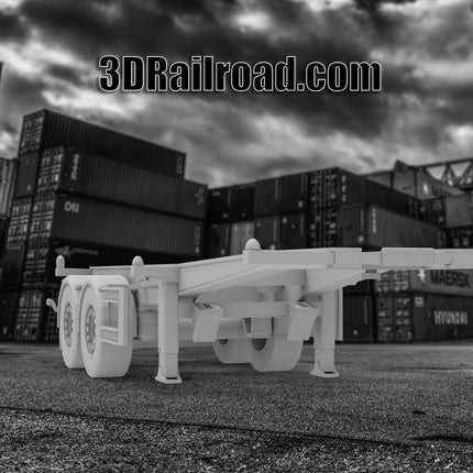 20 Ft Intermodal Trailer - Container - Custom Sculptures 3D Printed in Clear Resin