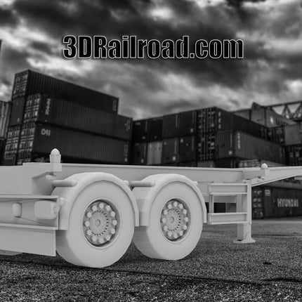 20 Ft Intermodal Trailer - Container - Custom Sculptures 3D Printed in Clear Resin