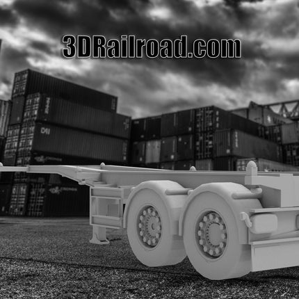 20 Ft Intermodal Trailer - Container - Custom Sculptures 3D Printed in Clear Resin