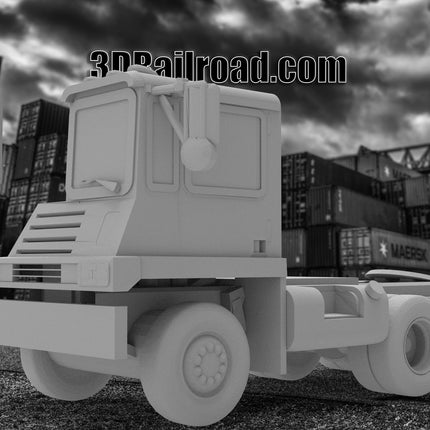Dual Axel Yard Tractor - Container - Custom Sculptures 3D Printed in Clear Resin