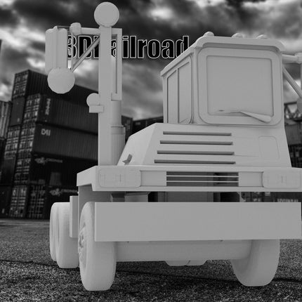 Dual Axel Yard Tractor - Container - Custom Sculptures 3D Printed in Clear Resin