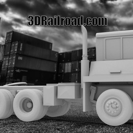 Dual Axel Yard Tractor - Container - Custom Sculptures 3D Printed in Clear Resin