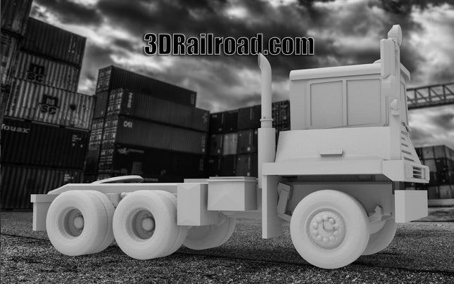 Dual Axel Yard Tractor - Container - Custom Sculptures 3D Printed in Clear Resin