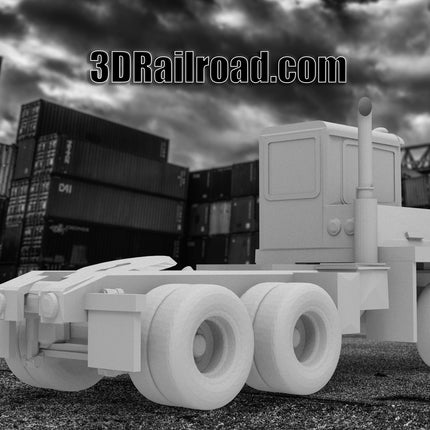 Dual Axel Yard Tractor - Container - Custom Sculptures 3D Printed in Clear Resin